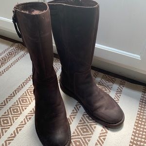 UGG, chocolate brown, mid calf winter boots